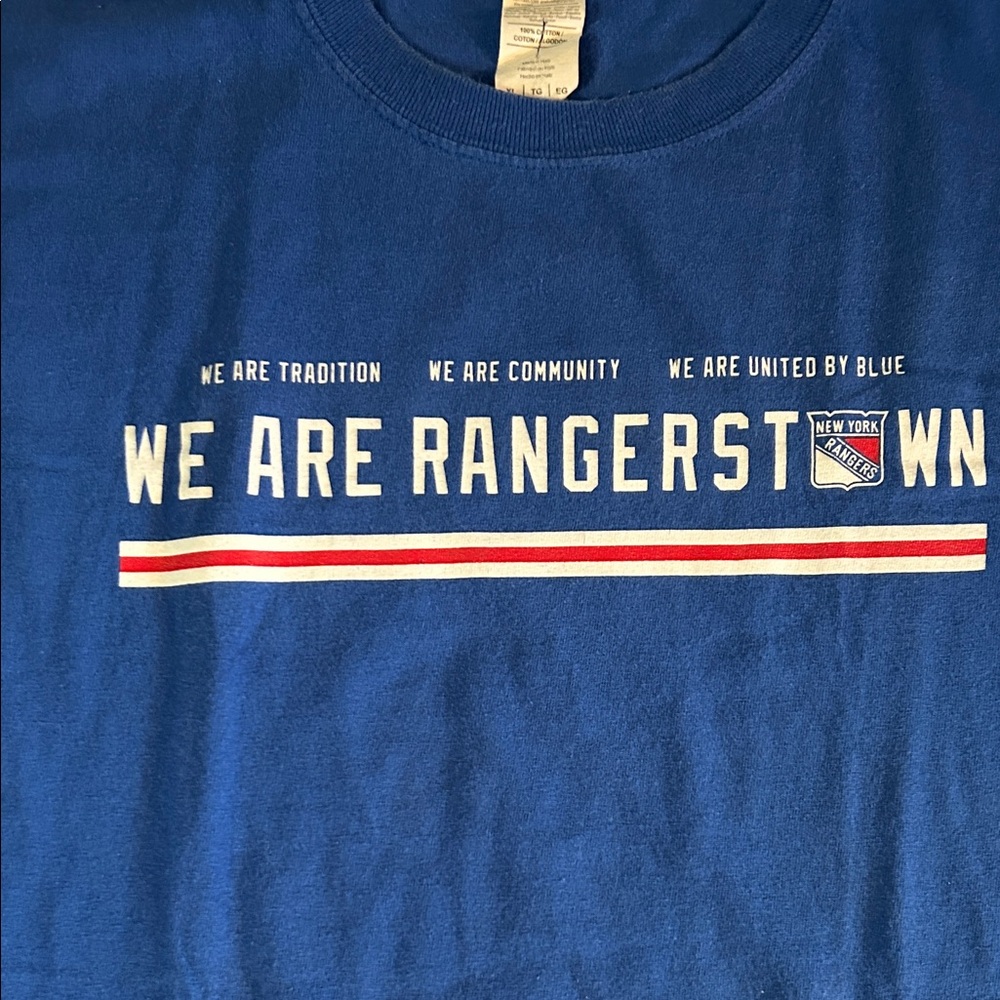 “We are Rangerstown” NY Rangers Gildan Blue Heavy Cotton T-Shirt from Chase